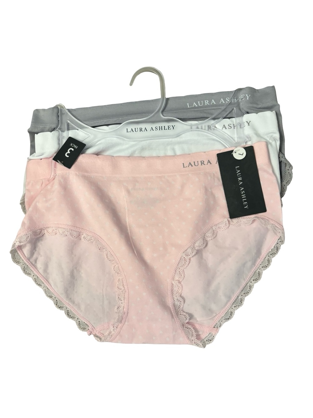 Laura Ashley Floral Lace Woman’s Feminine Comfy Pastel Colors Pack of 3 Panties